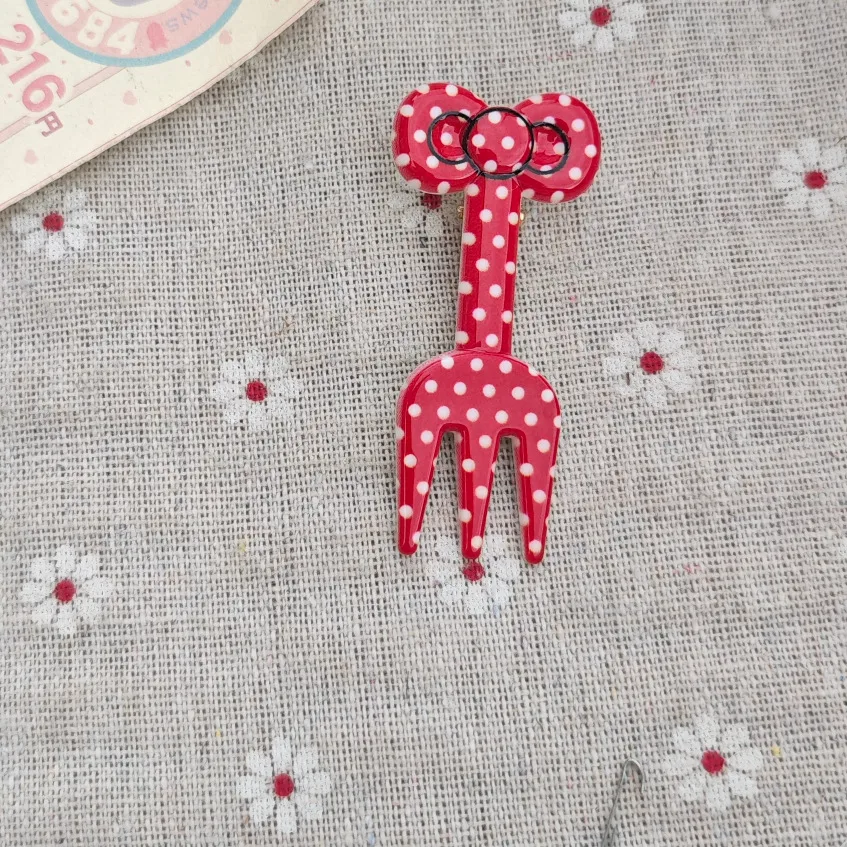 Cute Polka Dot Bow Fork Knife Barrettes Girlish Fresh Side Bang Clip Sweet Ins Style Hairpin display picture 1