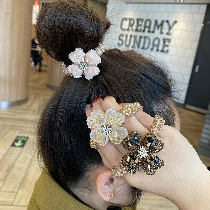 New Full Diamond XINGX Hair Rope Ponytail High Elastic Rubber Band Hair Band  Girl Temperament Hair Rope One Piece Dropshipping display picture 14