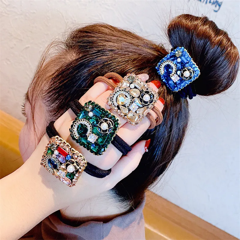 ¡Novedad! Cuerda De Pelo XINGX De Diamante Completo, Coleta De Pelo De Goma Elástica, Banda Para El Pelo De  Girl, Cuerda De Temperamento De Una Pieza, Envío Directo display picture 13