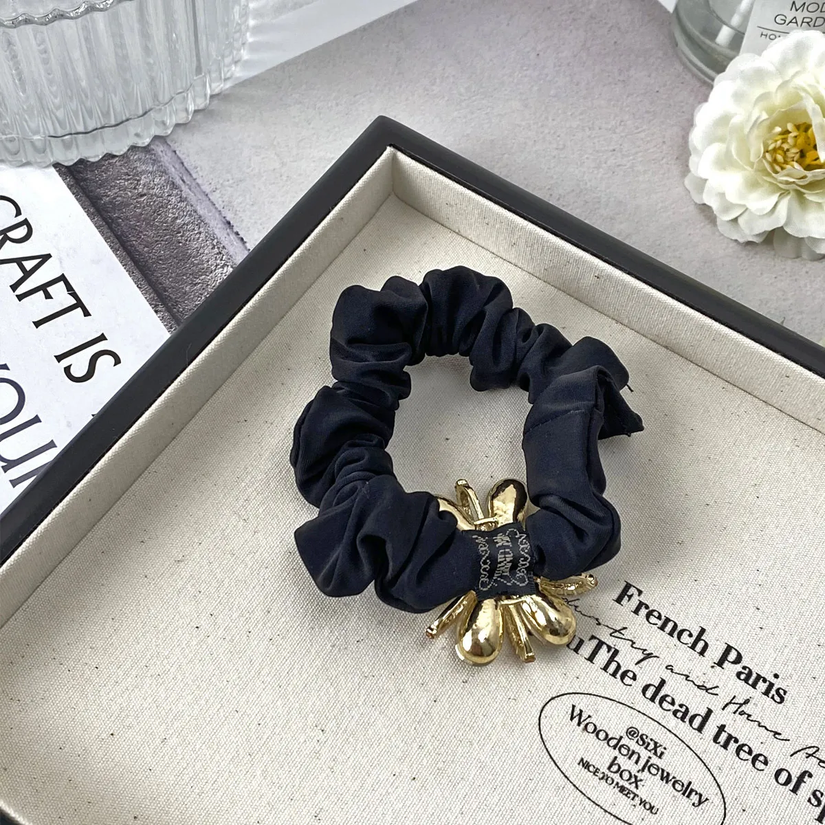 New Style French Retro Hair Band Crystal Sausage Ring Rhinestone SUNFLOWER Women's Highly Elastic Hair Rope Hair Band High-Grade Exquisite display picture 6