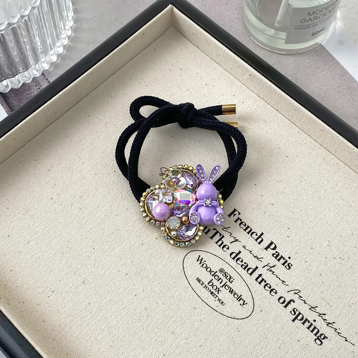 INS New Style Heart Shape Rhinestone Internet Celebrity Minimalist Elegant Ponytail High Elastic Hair Rope Elegant Hair Rope Women's High Sense display picture 8