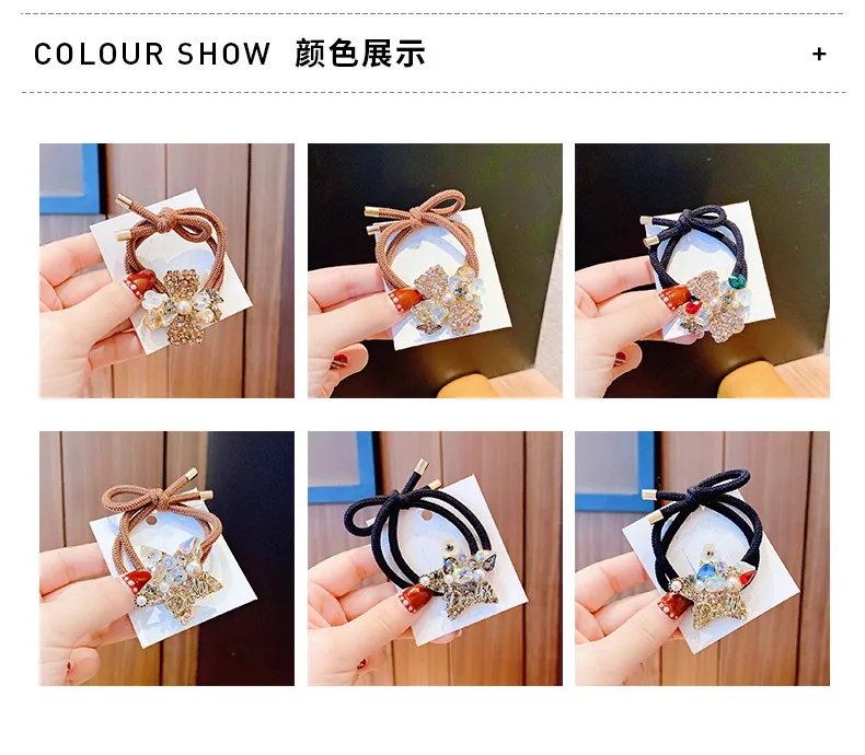New Full Diamond XINGX Hair Rope Ponytail High Elastic Rubber Band Hair Band  Girl Temperament Hair Rope One Piece Dropshipping display picture 2