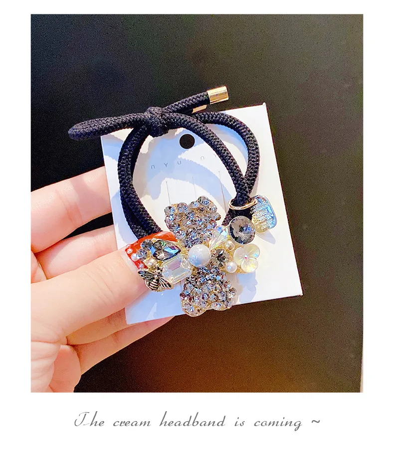 New Full Diamond XINGX Hair Rope Ponytail High Elastic Rubber Band Hair Band  Girl Temperament Hair Rope One Piece Dropshipping display picture 5