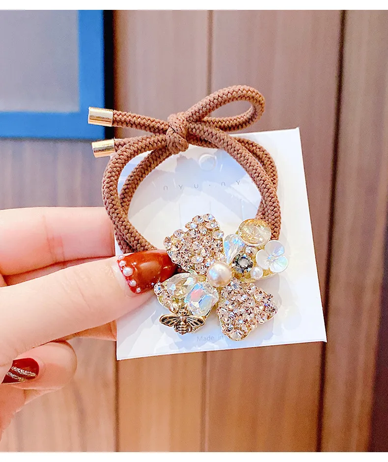 ¡Novedad! Cuerda De Pelo XINGX De Diamante Completo, Coleta De Pelo De Goma Elástica, Banda Para El Pelo De  Girl, Cuerda De Temperamento De Una Pieza, Envío Directo display picture 6