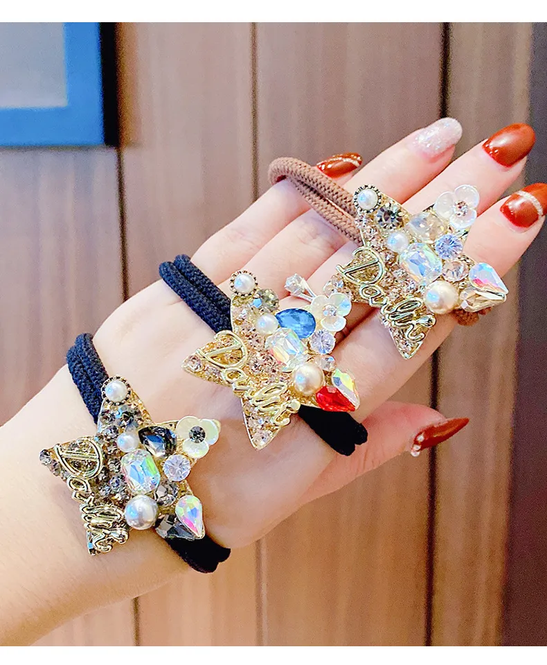 ¡Novedad! Cuerda De Pelo XINGX De Diamante Completo, Coleta De Pelo De Goma Elástica, Banda Para El Pelo De  Girl, Cuerda De Temperamento De Una Pieza, Envío Directo display picture 8