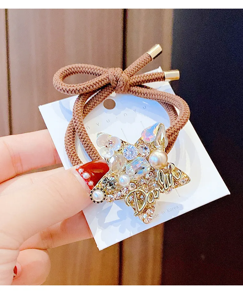 ¡Novedad! Cuerda De Pelo XINGX De Diamante Completo, Coleta De Pelo De Goma Elástica, Banda Para El Pelo De  Girl, Cuerda De Temperamento De Una Pieza, Envío Directo display picture 9