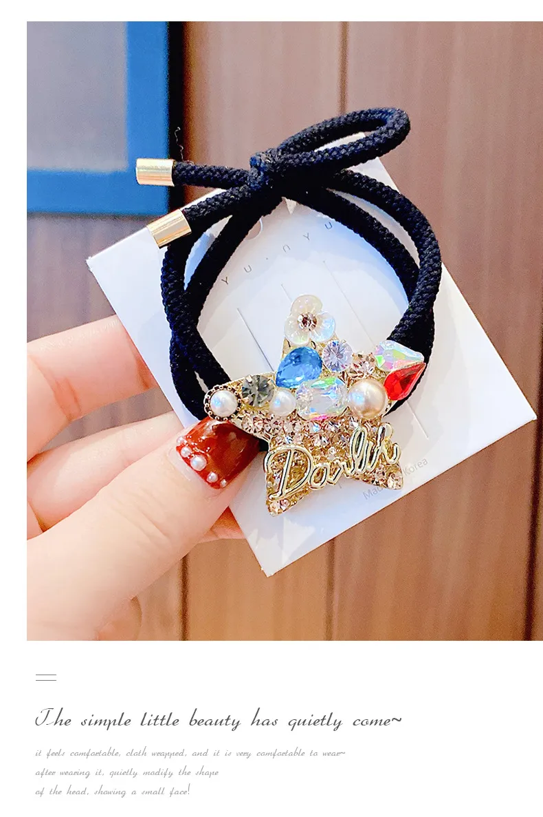 ¡Novedad! Cuerda De Pelo XINGX De Diamante Completo, Coleta De Pelo De Goma Elástica, Banda Para El Pelo De  Girl, Cuerda De Temperamento De Una Pieza, Envío Directo display picture 11