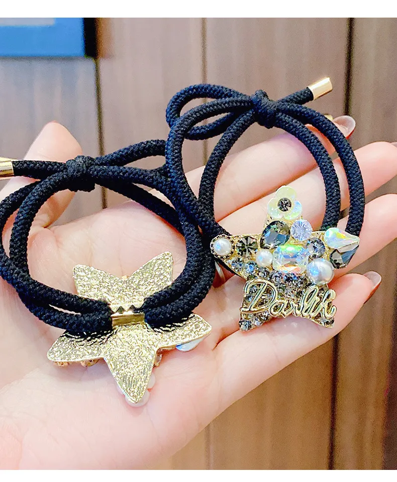 ¡Novedad! Cuerda De Pelo XINGX De Diamante Completo, Coleta De Pelo De Goma Elástica, Banda Para El Pelo De  Girl, Cuerda De Temperamento De Una Pieza, Envío Directo display picture 12