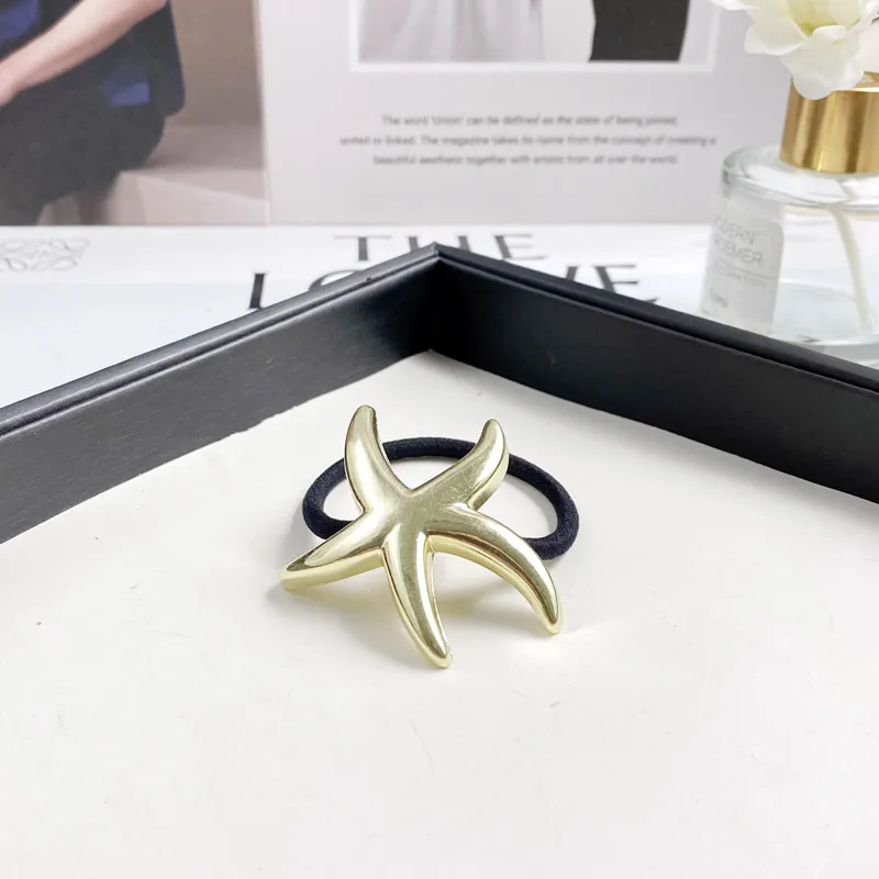 Fashion Alloy Hair Rope Starfish Butterfly Head Rope Barrettes Simple Temperament Hair Ring Headdress Female display picture 8