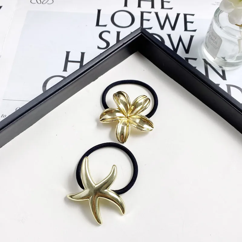 Fashion Alloy Hair Rope Starfish Butterfly Head Rope Barrettes Simple Temperament Hair Ring Headdress Female display picture 4