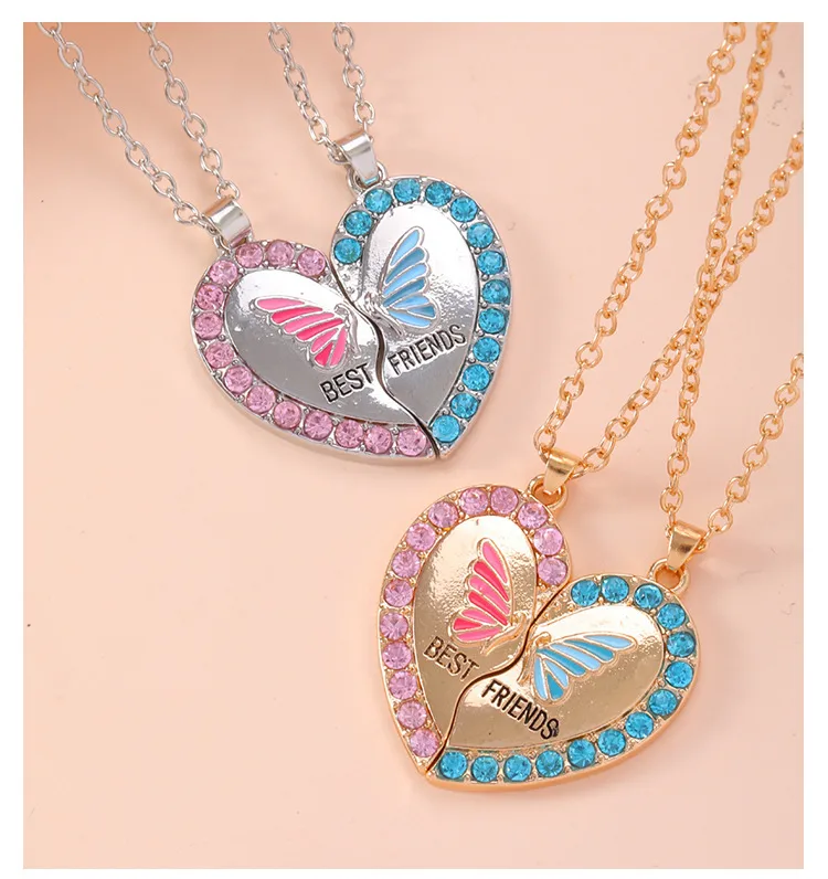 Purple Ornament Good Friend Necklace Best Friends Butterfly Necklace Creative Children Friendship  Hot Sale display picture 1