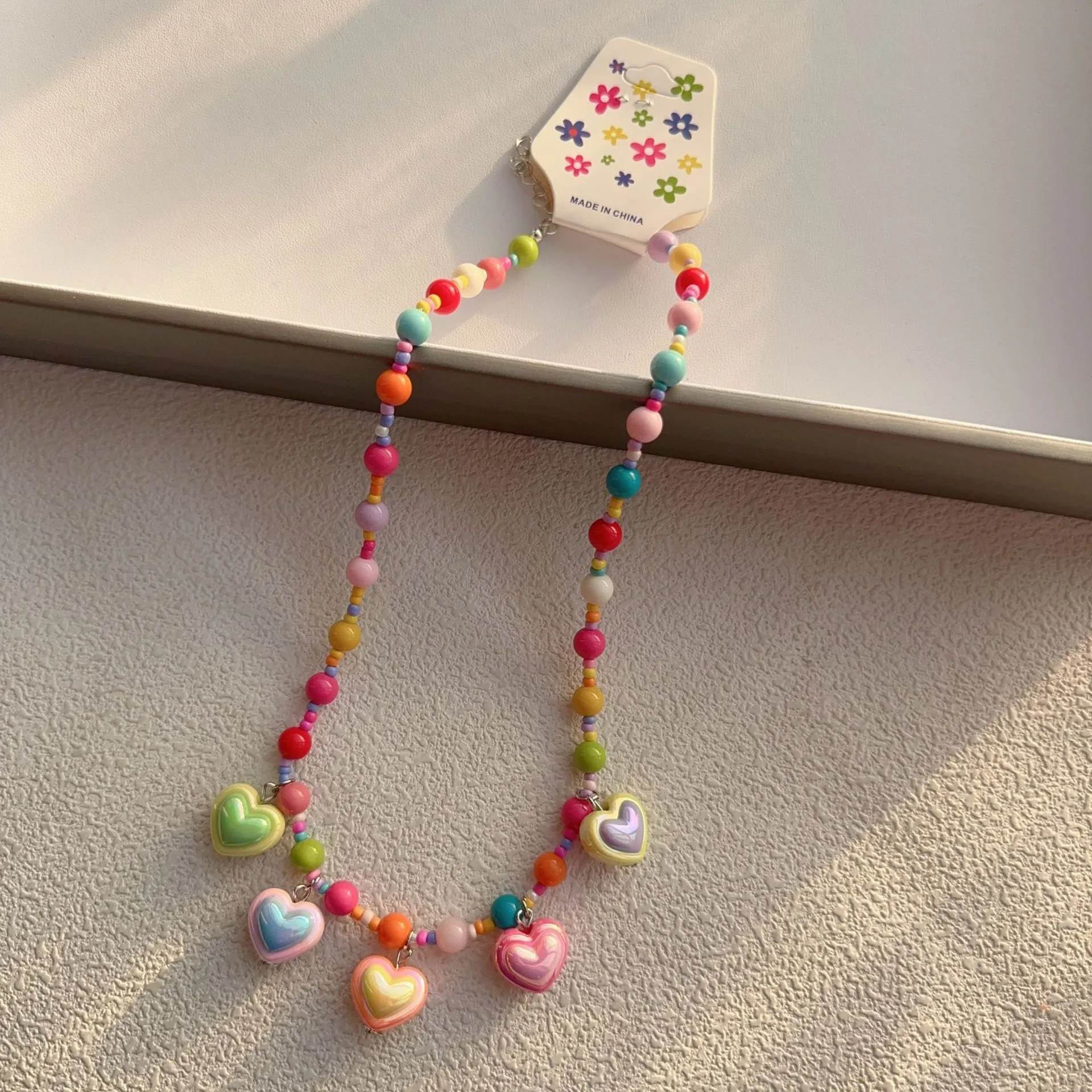 New New Style Colorful Beaded XINGX Small Flower Bear Necklace Cute Children Cartoon Beads Of Necklace Necklace Necklace display picture 14
