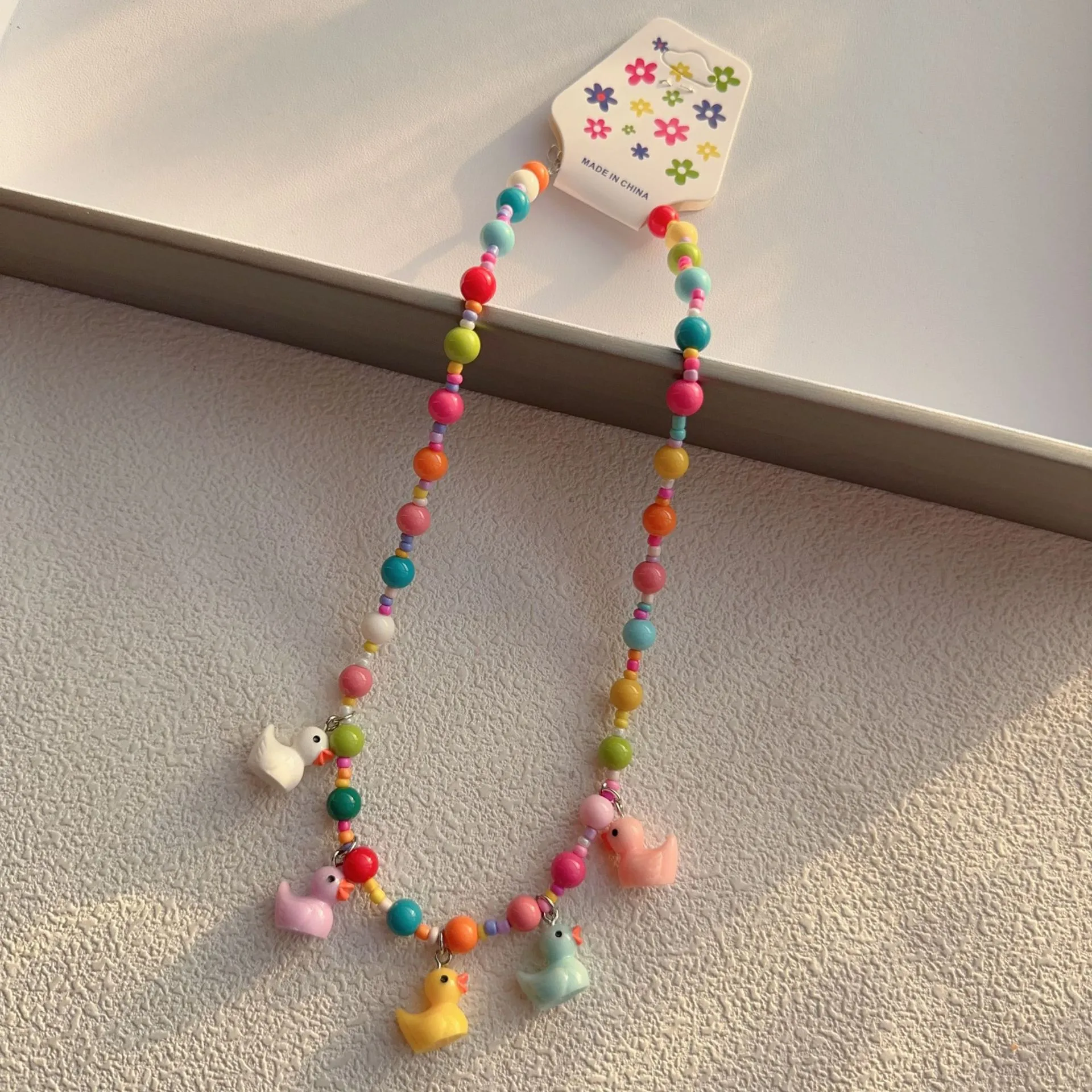 New New Style Colorful Beaded XINGX Small Flower Bear Necklace Cute Children Cartoon Beads Of Necklace Necklace Necklace display picture 15
