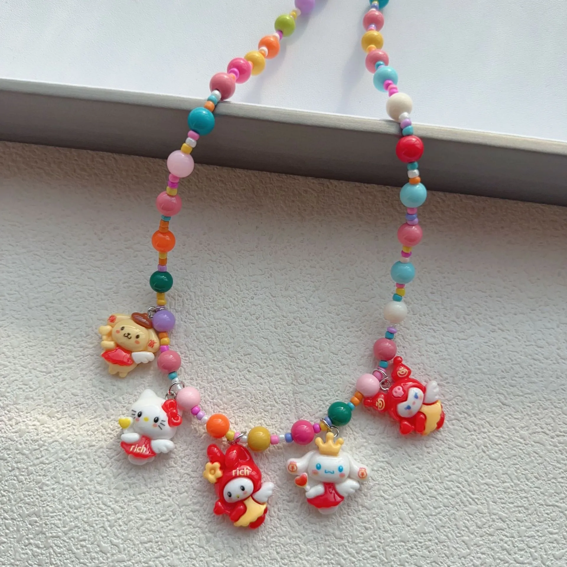New New Style Colorful Beaded XINGX Small Flower Bear Necklace Cute Children Cartoon Beads Of Necklace Necklace Necklace display picture 16