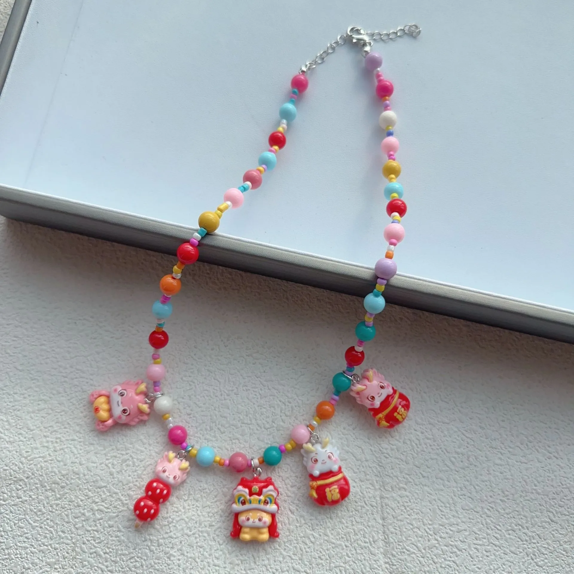 New New Style Colorful Beaded XINGX Small Flower Bear Necklace Cute Children Cartoon Beads Of Necklace Necklace Necklace display picture 19