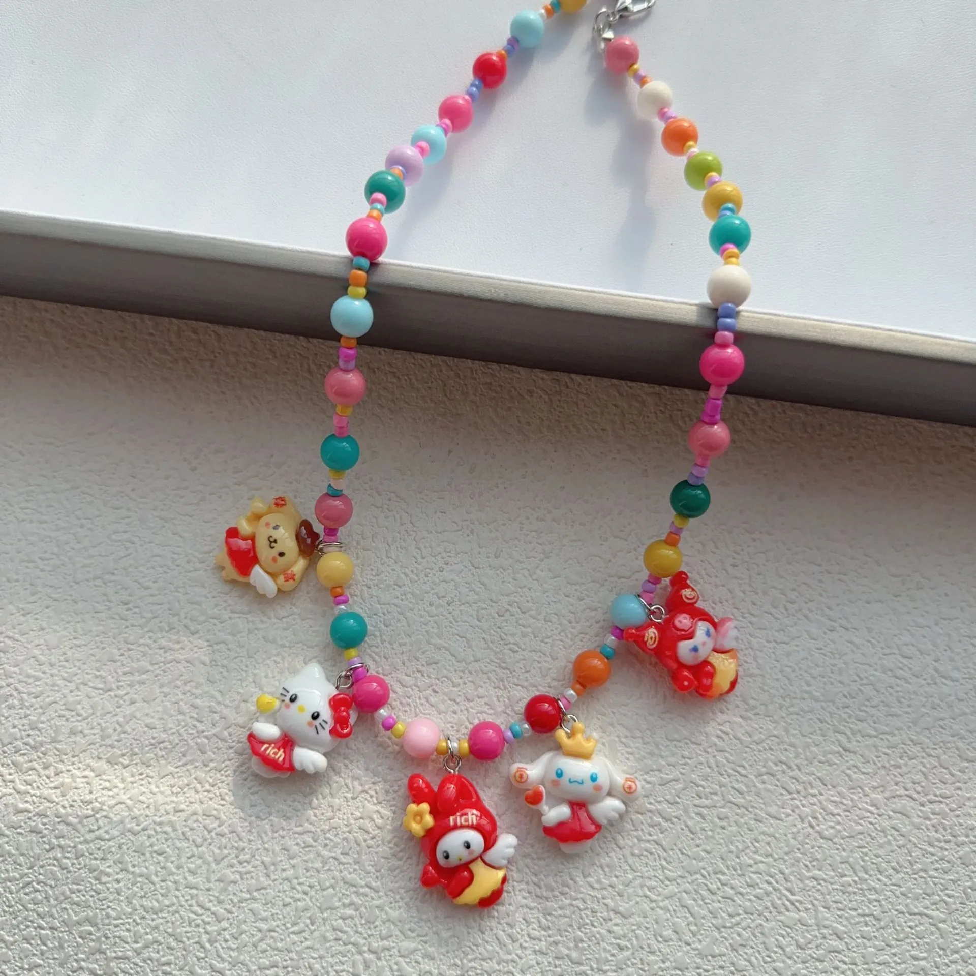 New New Style Colorful Beaded XINGX Small Flower Bear Necklace Cute Children Cartoon Beads Of Necklace Necklace Necklace display picture 21