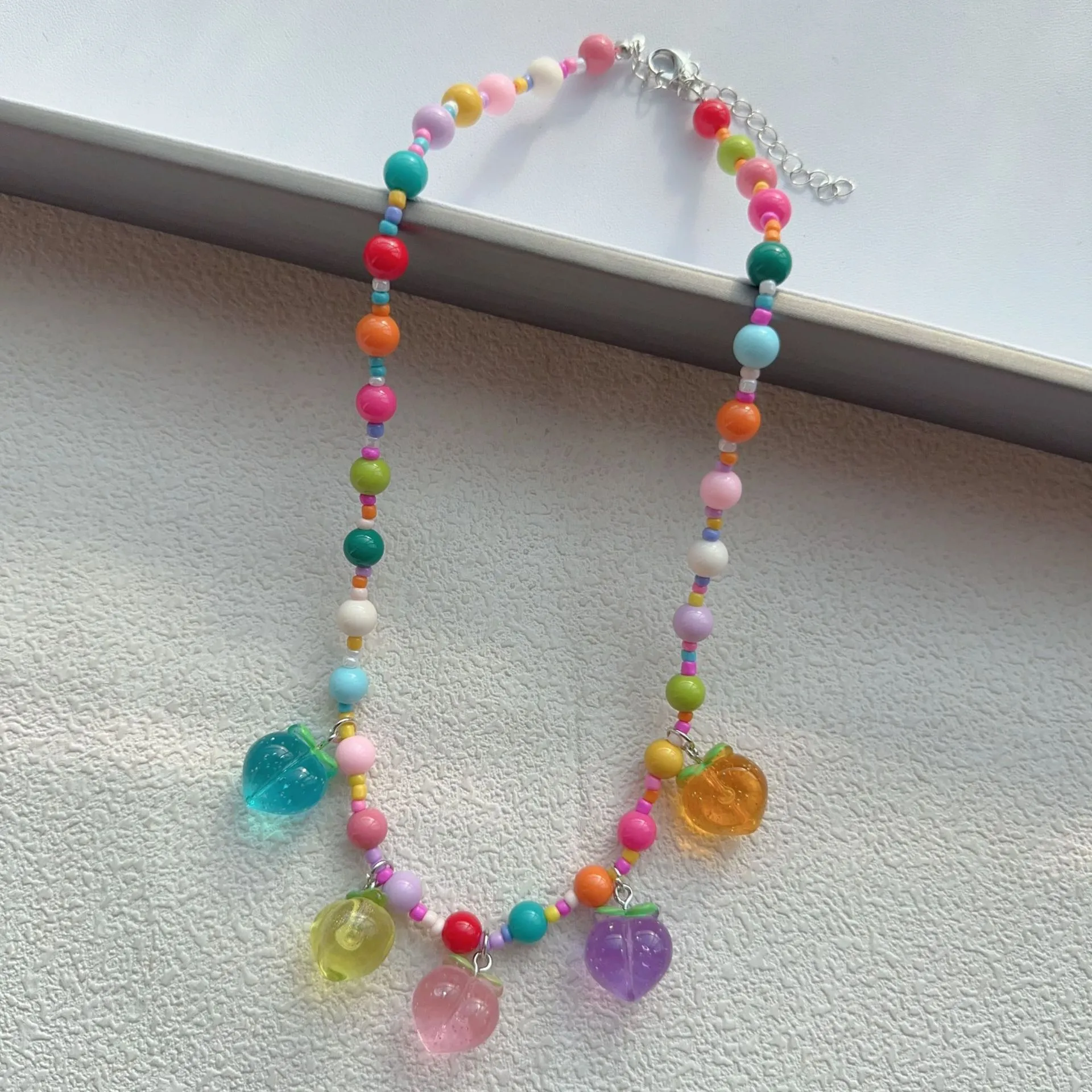 New New Style Colorful Beaded XINGX Small Flower Bear Necklace Cute Children Cartoon Beads Of Necklace Necklace Necklace display picture 23