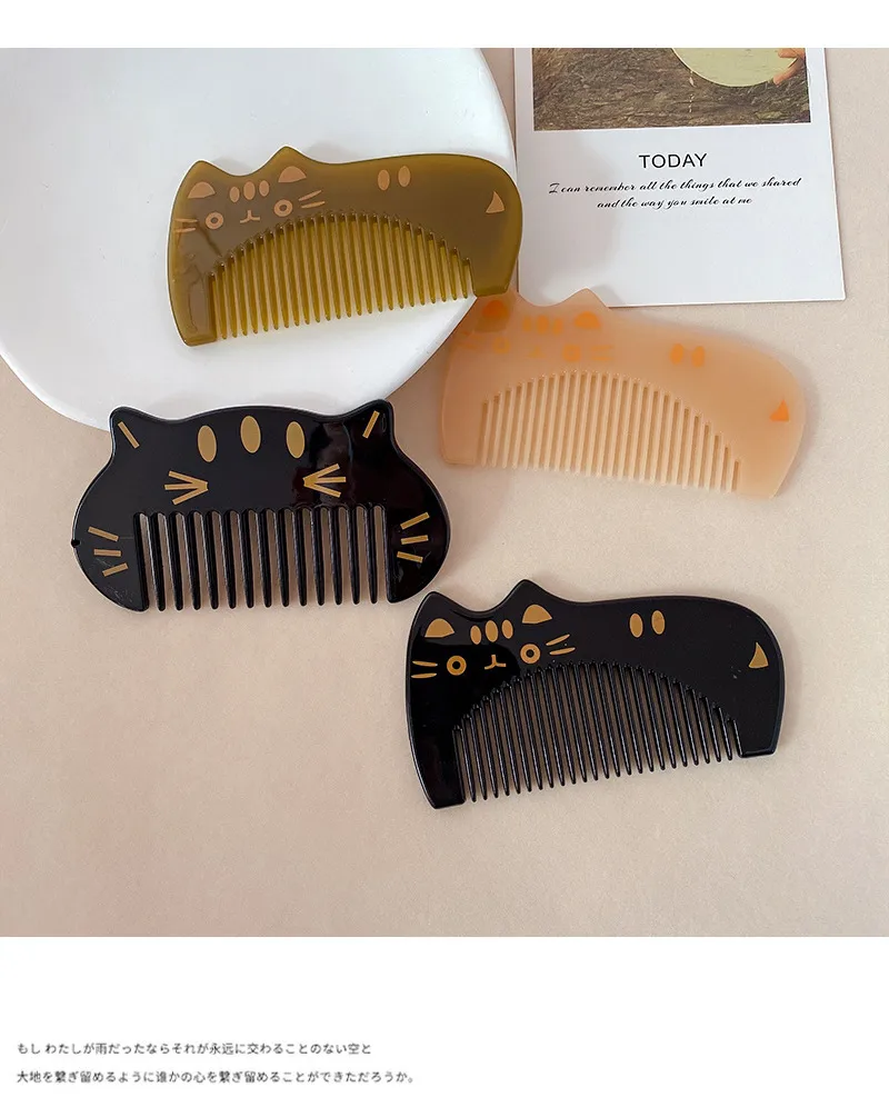 Cute Cat Children Small Size Hair Comb Cartoon Baby Portable Portable Small Comb Acetic Acid Anti-Static Makeup Headdress display picture 3