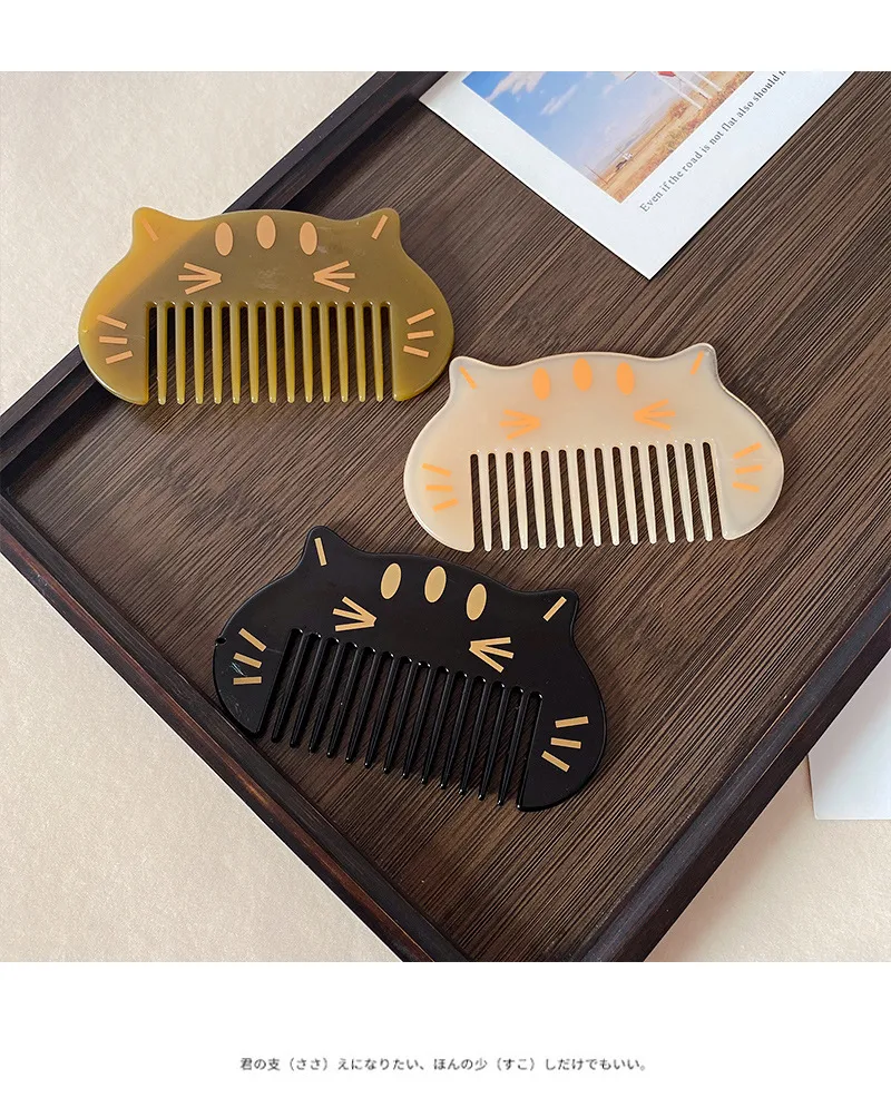 Cute Cat Children Small Size Hair Comb Cartoon Baby Portable Portable Small Comb Acetic Acid Anti-Static Makeup Headdress display picture 4