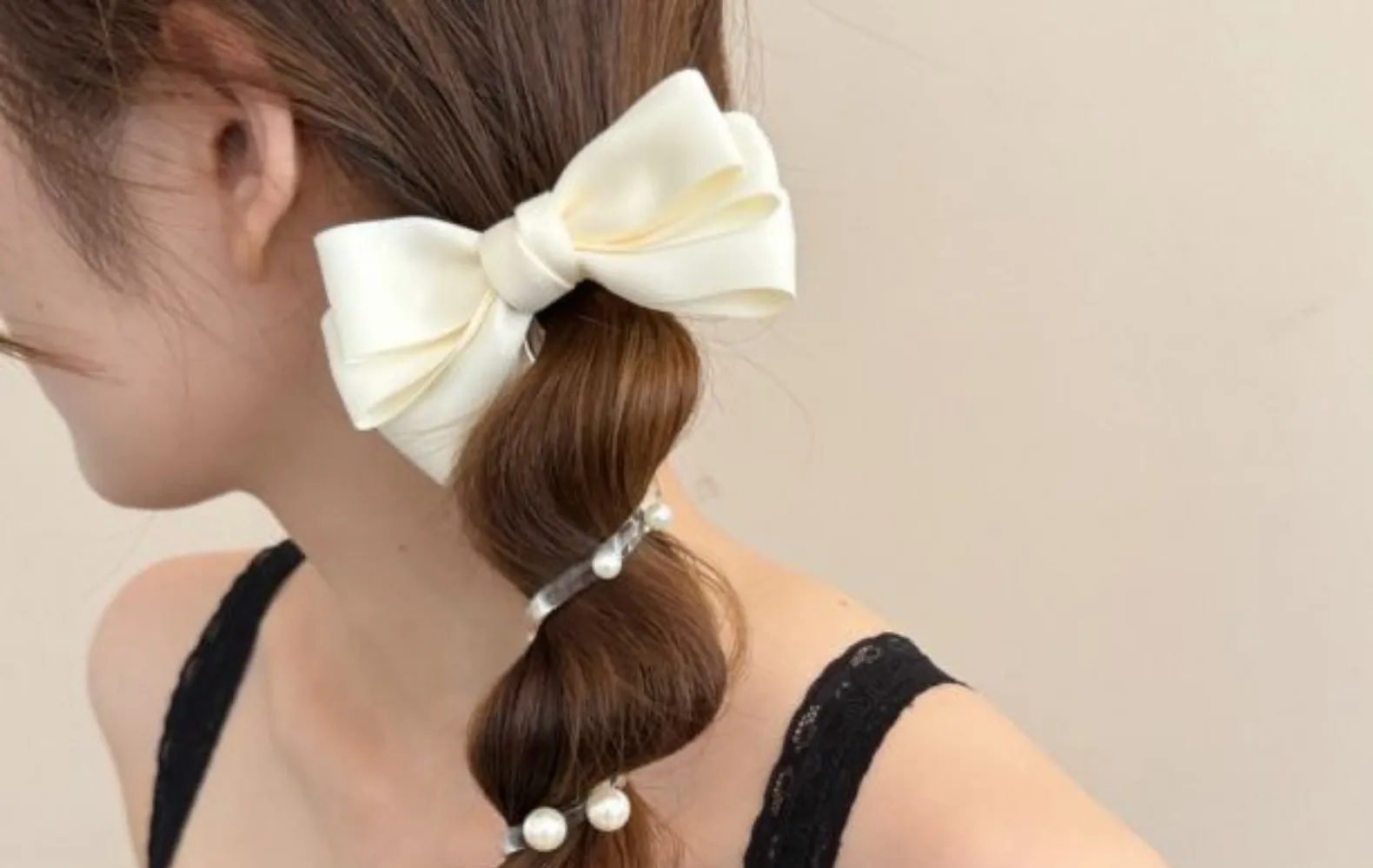 Bow Beads Phone Line Hair Ring Female 2024 New Bubble Braid Twist Braid Head Rope Ponytail Hair Band display picture 11