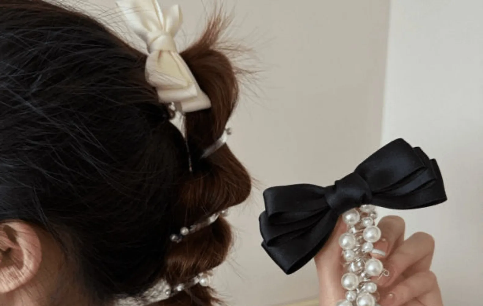 Bow Beads Phone Line Hair Ring Female 2024 New Bubble Braid Twist Braid Head Rope Ponytail Hair Band display picture 13