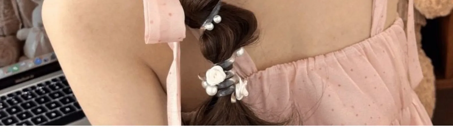 Sweet Butterfly Rose Phone Line Hair Ring Baby Horse Tail Artifact Hair Rope Girl Hair Tie Little Girl Headdress display picture 19