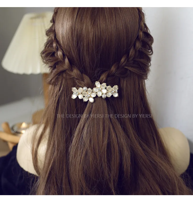 Elegant Fashion Imitation Opal Spring Clip Temperament Head Clip Horizontal Clip All-Match Hairpin Hairpin Hair Accessories For Fair Lady Headdress display picture 6