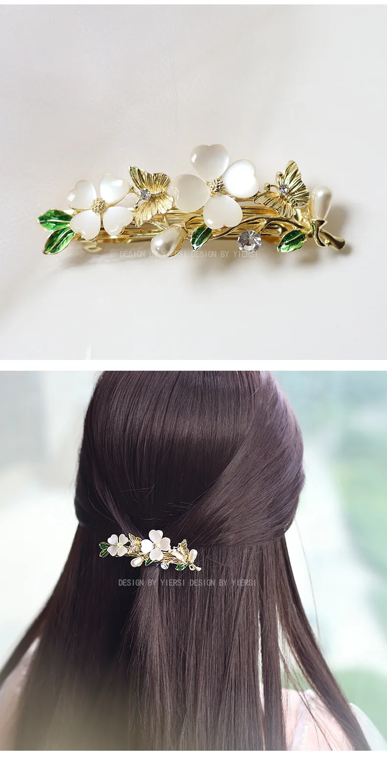 Mode Élégante Imitation Opale Printemps Clip Tempérament Clip De Tête Horizontal Clip All-Match Épingle À Cheveux En Épingle À Cheveux Cheveux Accessoires Pour Fair Lady Coiffure display picture 30
