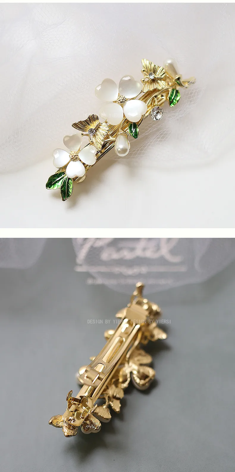 Elegant Fashion Imitation Opal Spring Clip Temperament Head Clip Horizontal Clip All-Match Hairpin Hairpin Hair Accessories For Fair Lady Headdress display picture 34