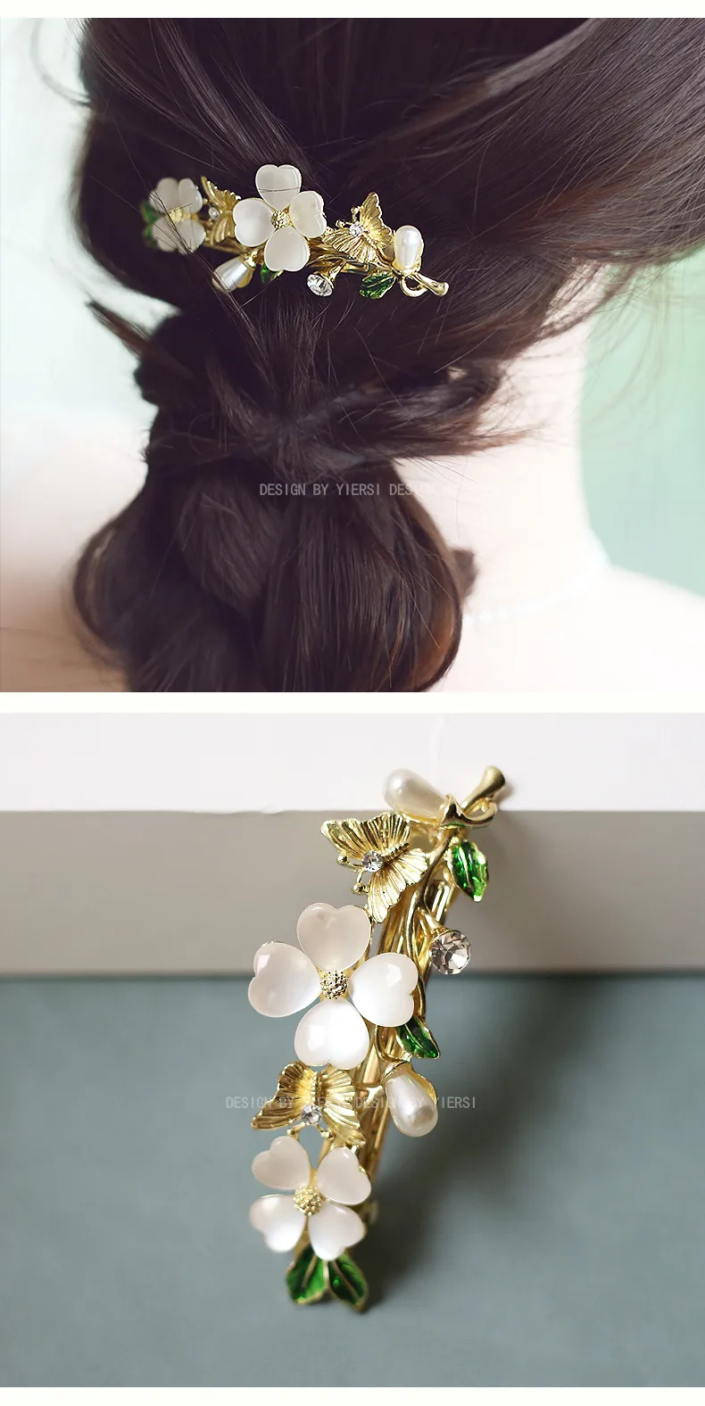 Elegante Clip De Cabeza De Temperamento De Primavera De Opal De Imitación A La Moda, Clip Horizontal, Horquilla, Horquilla Que Combina Con Todo, Accesorios Para El Cabello Para Dama Hermosa Tocado display picture 35