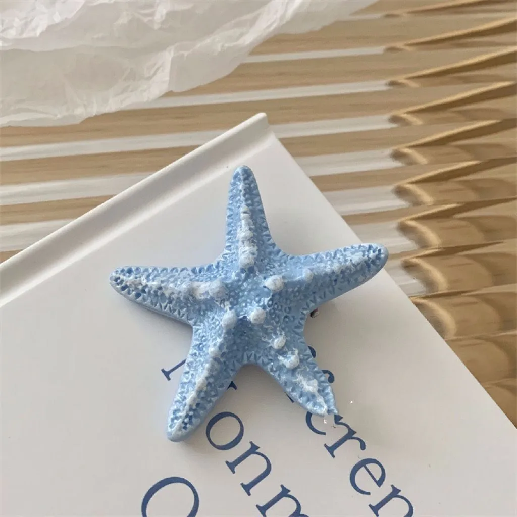 Nouvelle Été Bord De Mer Vacances Chaude Fille Sirène Princesse Barrettes Simulation Étoile De Mer Côté Clip Épingle À Cheveux Doux Coiffure display picture 3