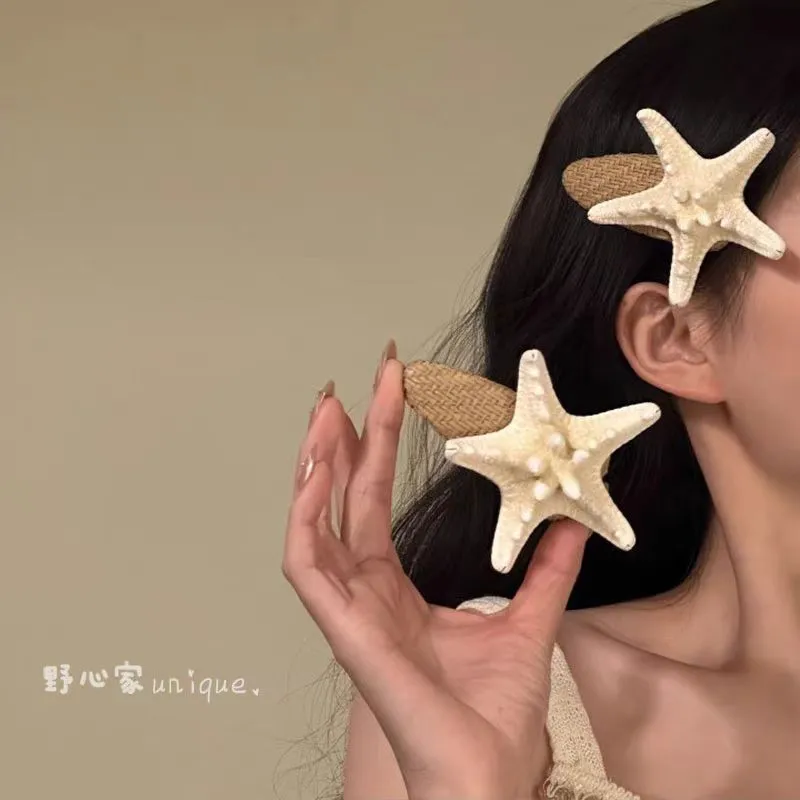 New Summer Seaside Holiday Hot Girl Mermaid Princess Hair Accessories Simulation Shell Starfish Side Clip Hairpin Hairpin Girl display picture 3