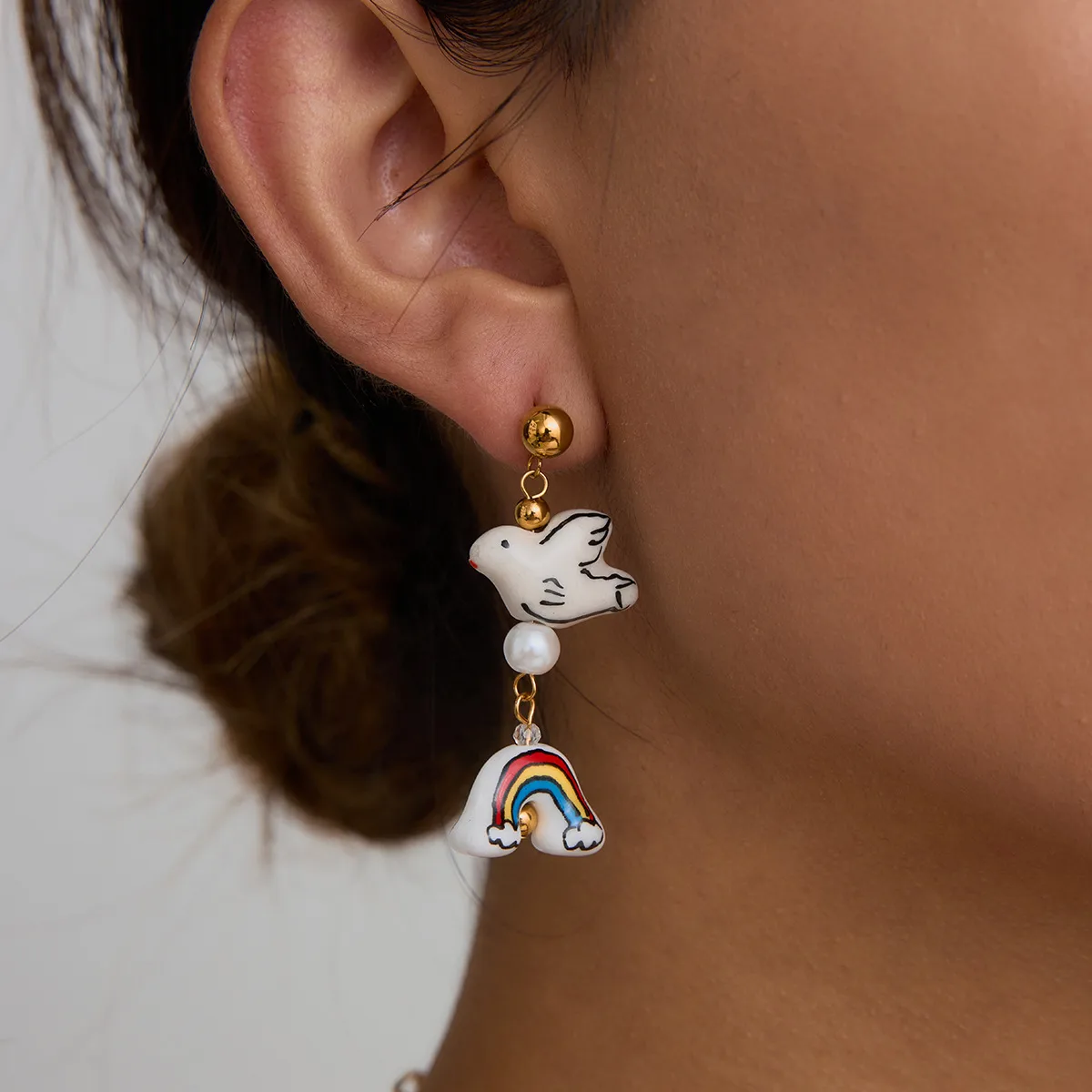 Géométrique Style INS Acier Inoxydable Anneau Placage Des Boucles D'Oreilles display picture 10