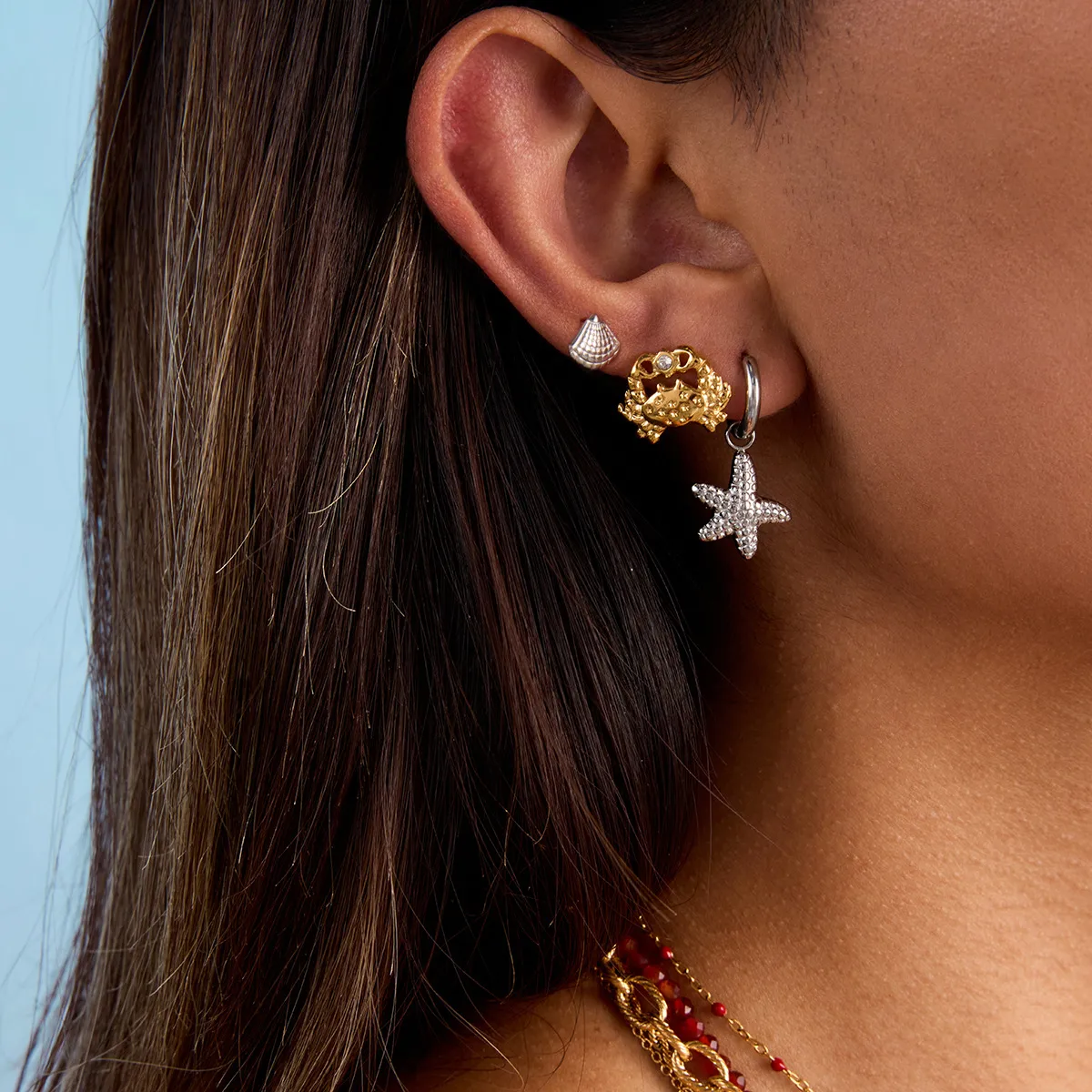 Géométrique Style INS Acier Inoxydable Anneau Placage Des Boucles D'Oreilles display picture 2