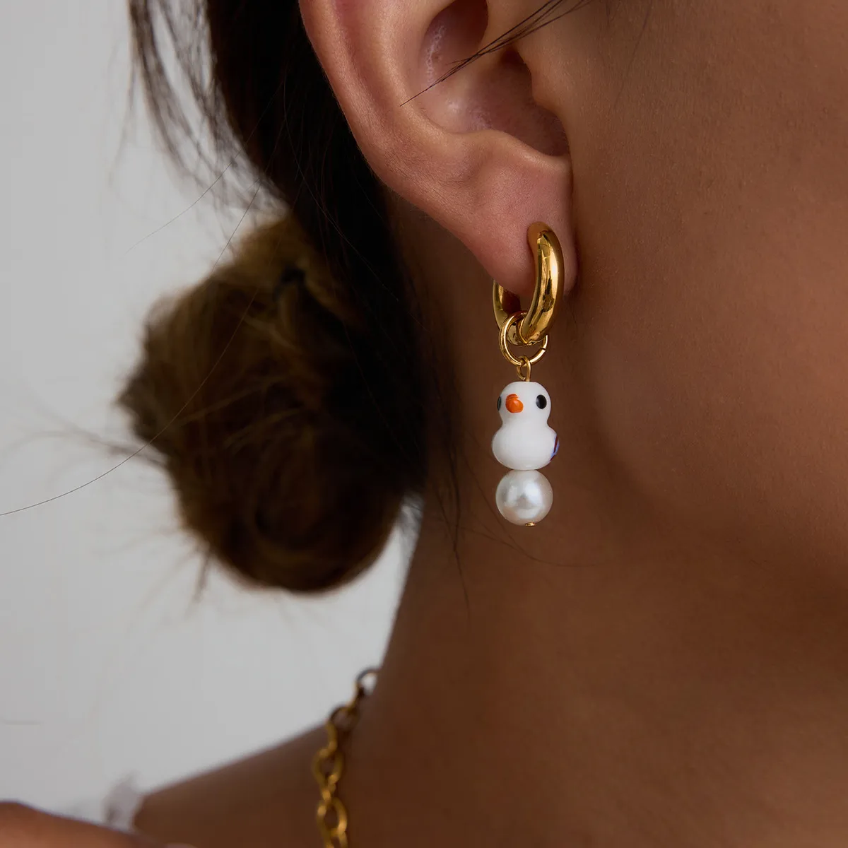 Géométrique Style INS Acier Inoxydable Anneau Placage Des Boucles D'Oreilles display picture 8