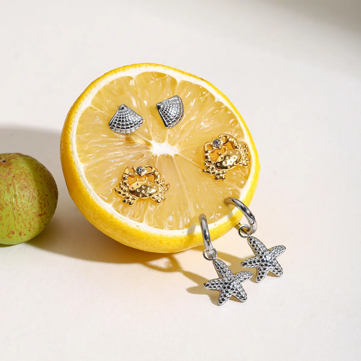 Geometric INS Style Stainless Steel Ring Plating Earrings display picture 4