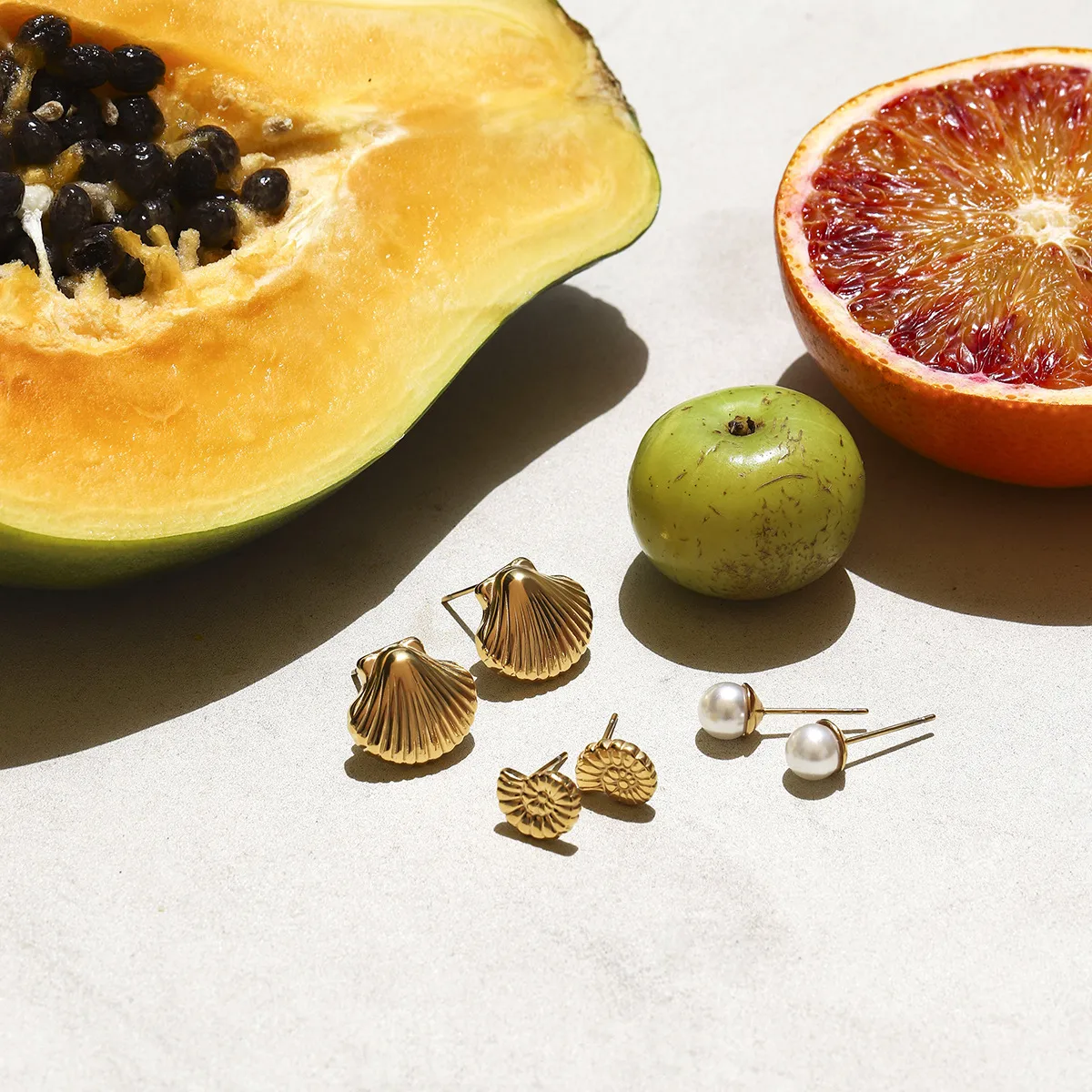 Géométrique Style INS Acier Inoxydable Pentacle Quadrilatère Placage Des Boucles D'Oreilles display picture 9