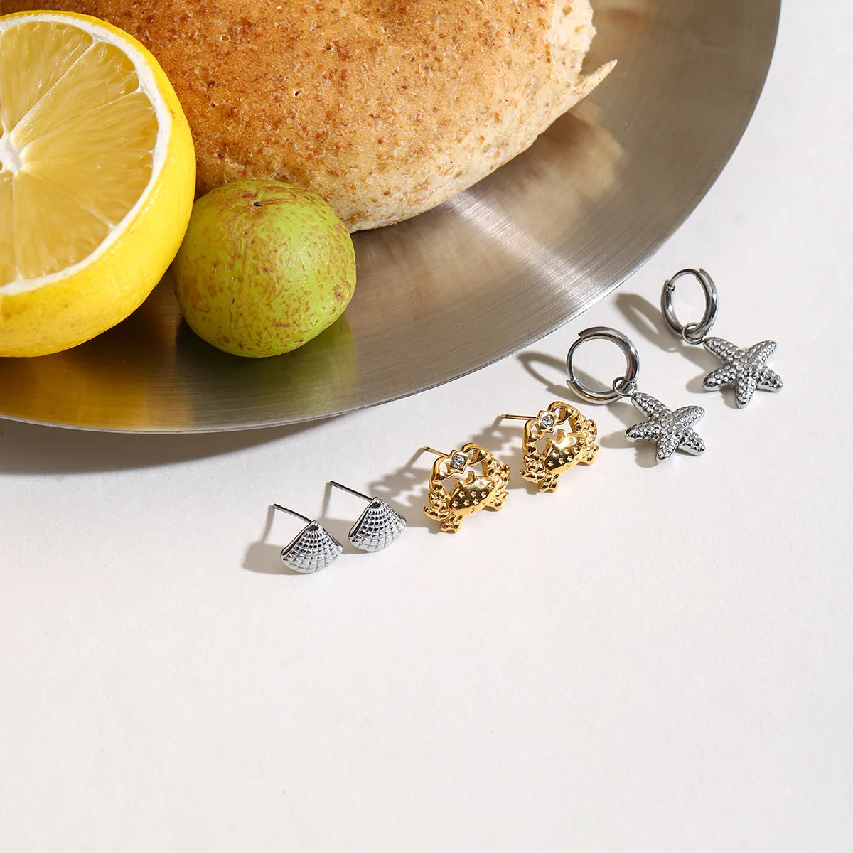 Géométrique Style INS Acier Inoxydable Anneau Placage Des Boucles D'Oreilles display picture 5