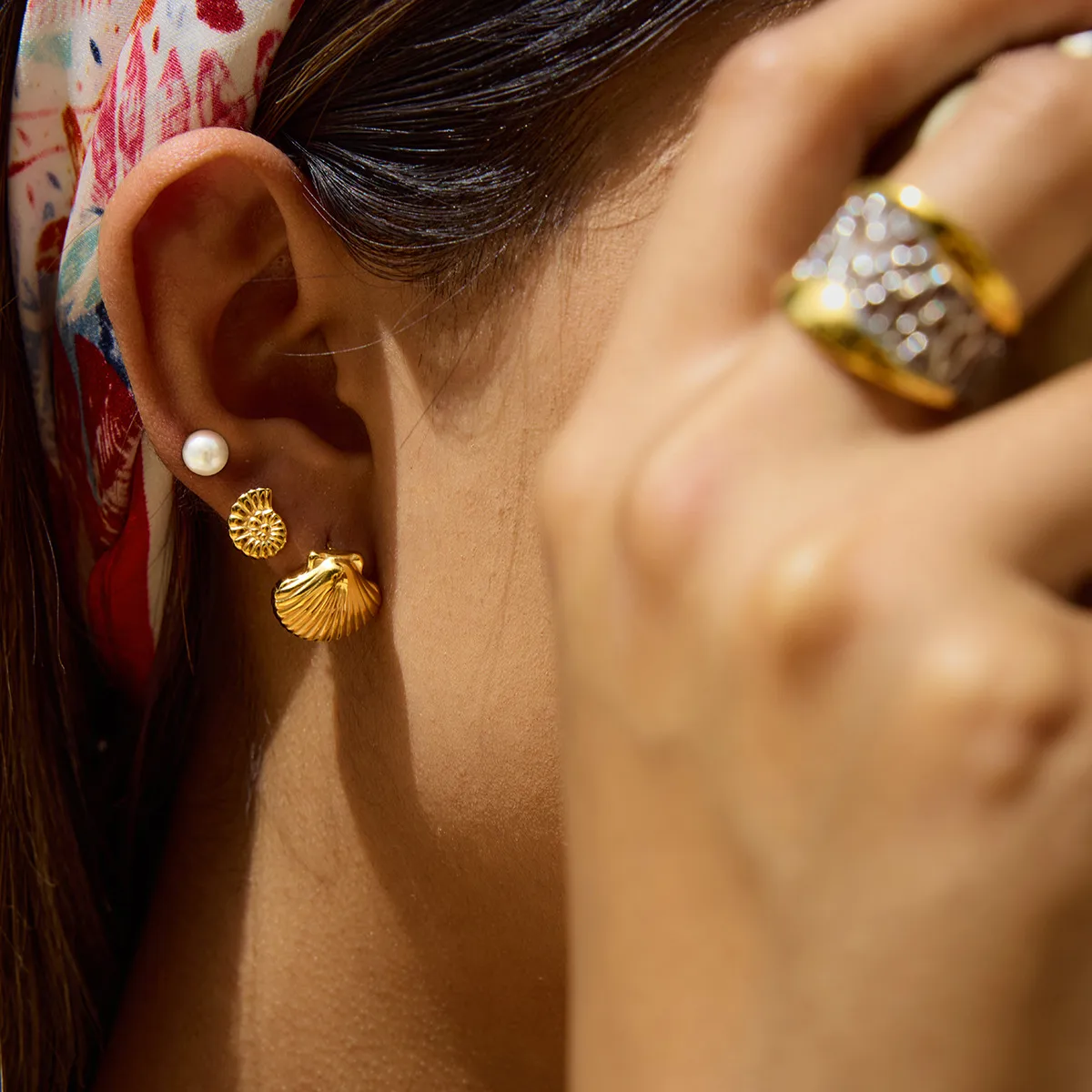 Geometric INS Style Stainless Steel Pentagram Quadrilateral Plating Earrings display picture 10
