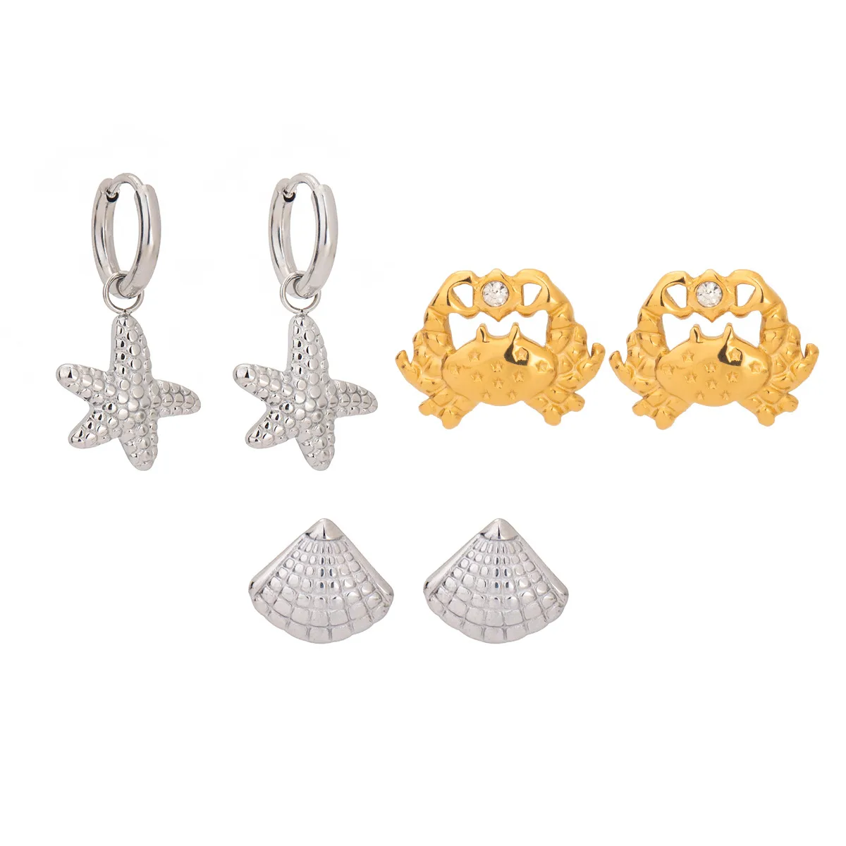 Geometric INS Style Stainless Steel Ring Plating Earrings display picture 8