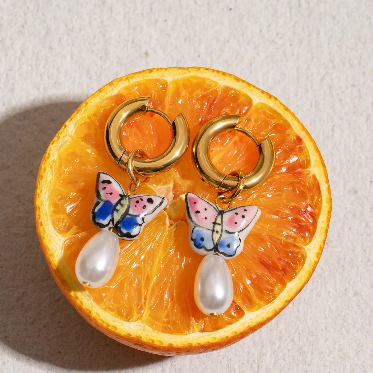 Geométrico Estilo INS Acero Inoxidable Anillo De Plata Enchapado Aretes display picture 5