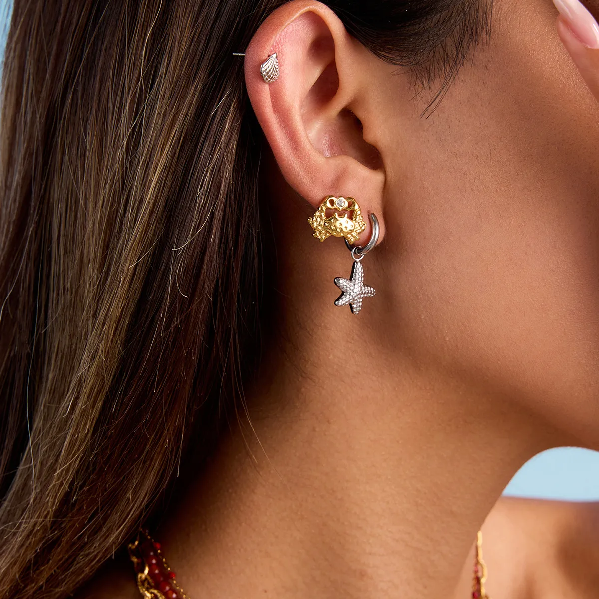 Géométrique Style INS Acier Inoxydable Anneau Placage Des Boucles D'Oreilles display picture 1