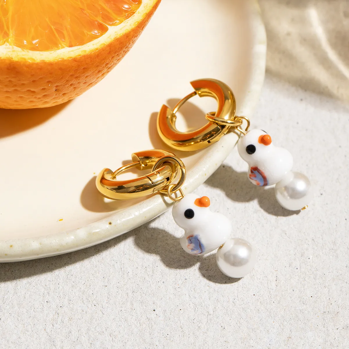 Geometric INS Style Stainless Steel Ring Plating Earrings display picture 7