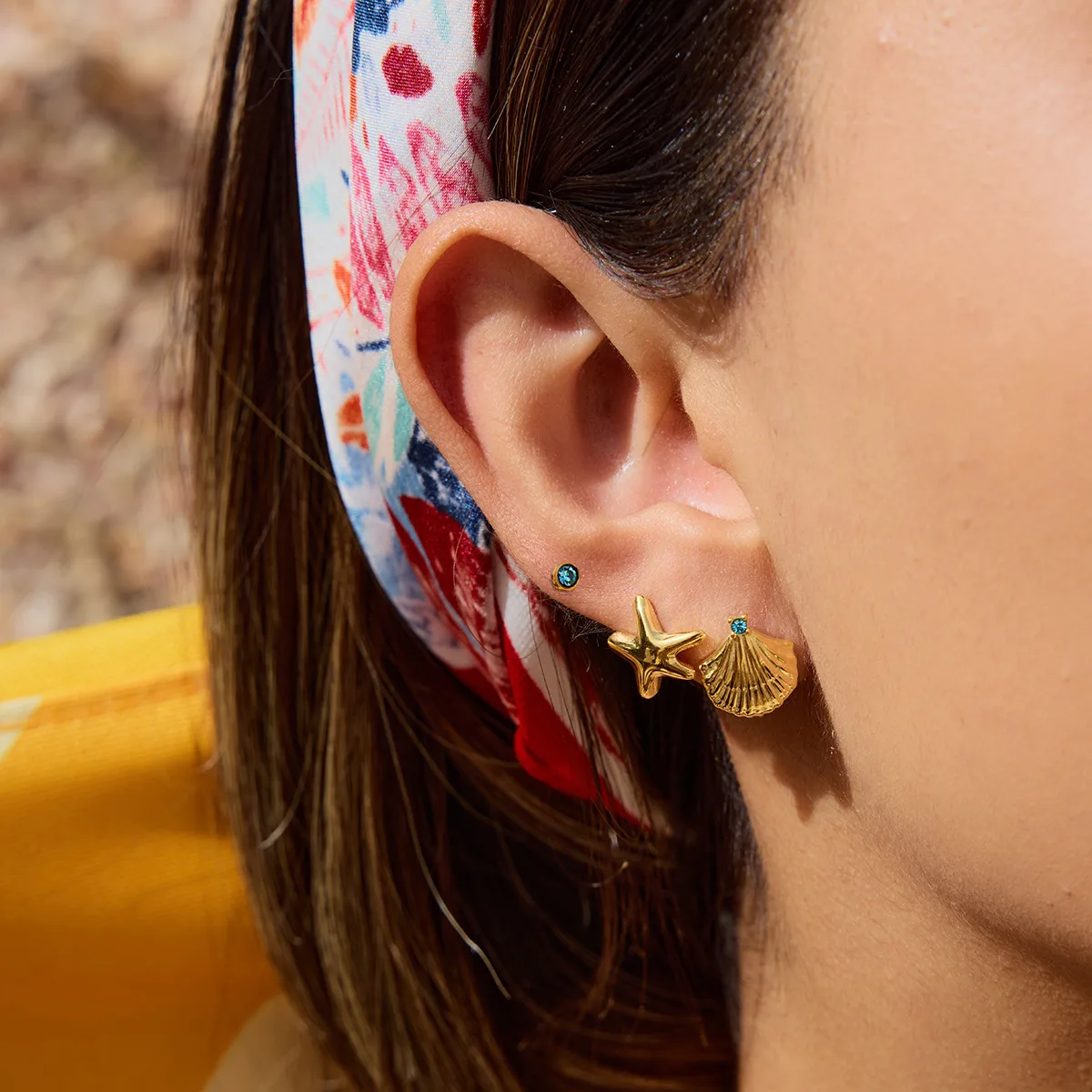 Géométrique Style INS Acier Inoxydable Pentacle Quadrilatère Placage Des Boucles D'Oreilles display picture 12