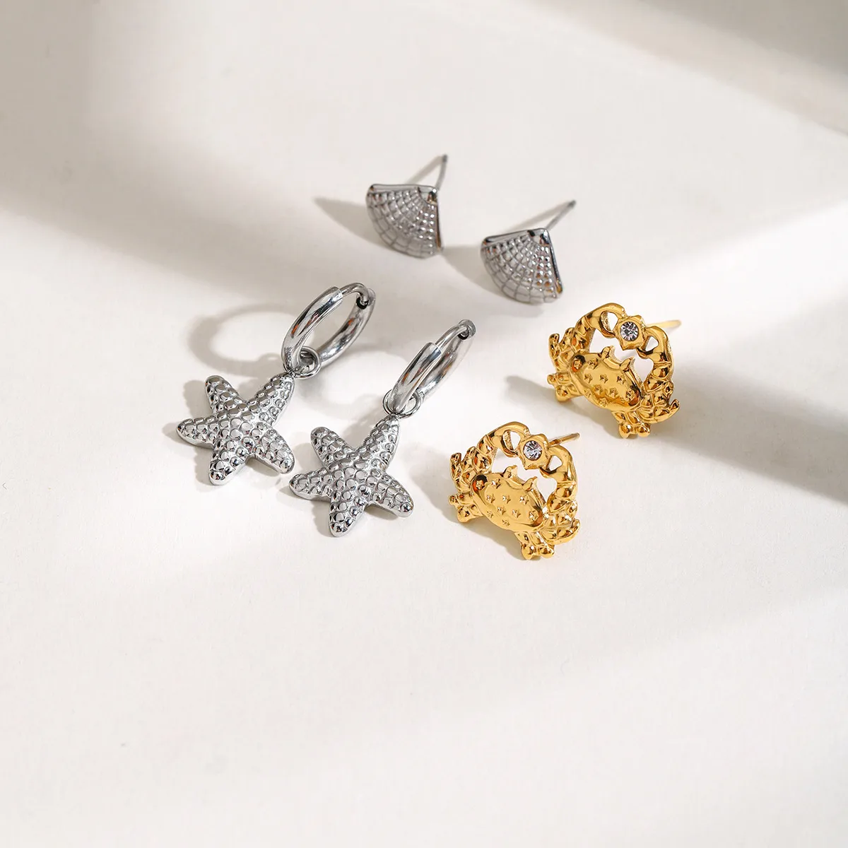 Geometric INS Style Stainless Steel Ring Plating Earrings display picture 6