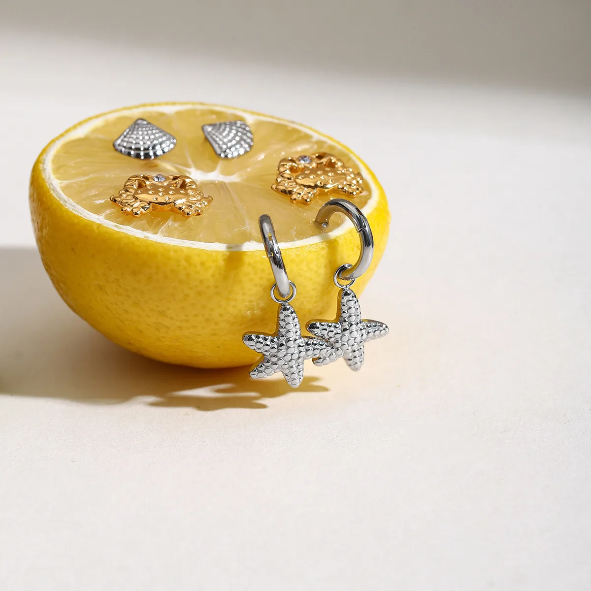 Geometric INS Style Stainless Steel Ring Plating Earrings display picture 7