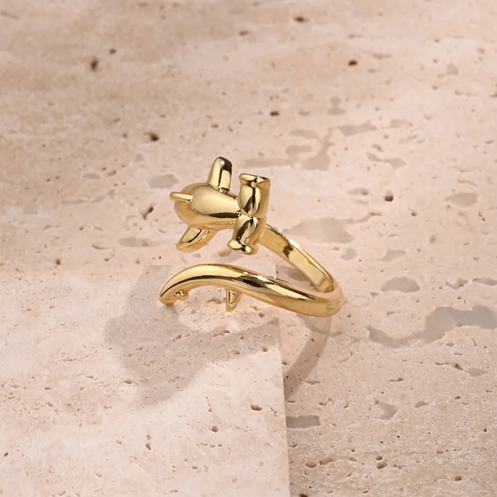 Estrella De Mar Cangrejo Cascarón Casual Estilo Moderno Cobre Chapados En Oro De 18K Anillos Abiertos Pulido display picture 3