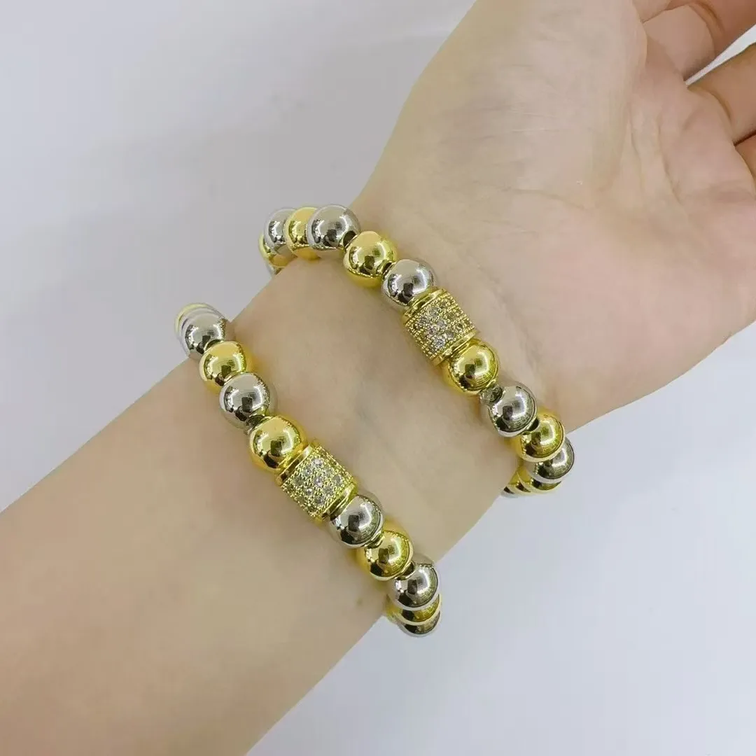 Cylindrique Tête De Léopard Décontractée Nouveauté Style Simple Zircon Le Cuivre Plaqué Or 18K Bracelets Fait Main Polissage display picture 2
