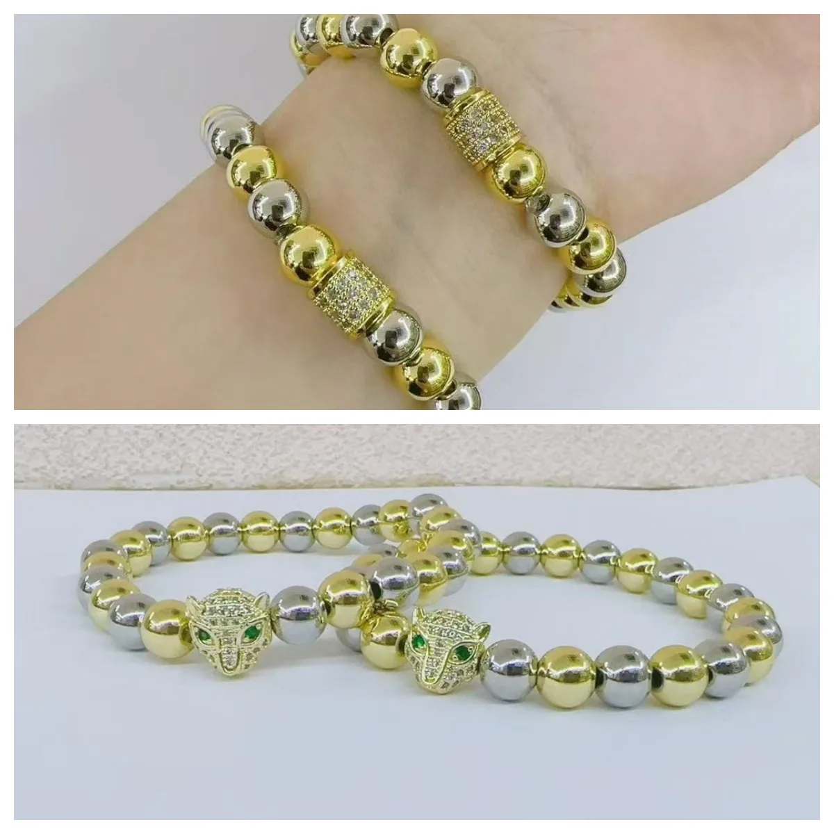 Cylindrical Leopard Head Casual Novelty Simple Style Zircon Copper 18K Gold Plated Bracelets Handmade Polishing display picture 1