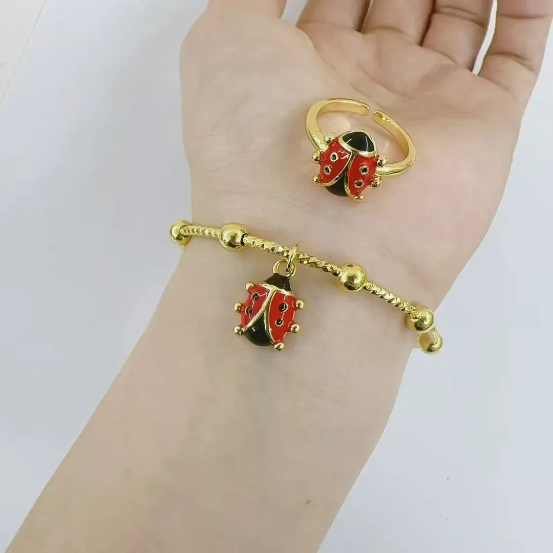 Cute Simple Style Classic Style Copper Beetles Polishing 18K Gold Plated Women's Jewelry Set display picture 2